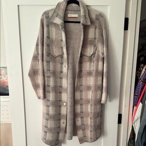 Gray and Pink Teddy Jacket